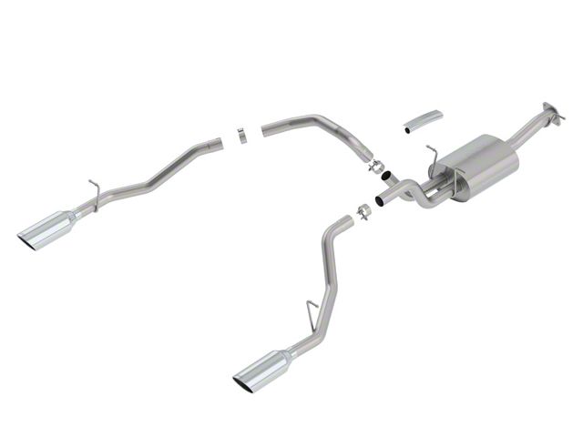 Borla S-Type Dual Exhaust System with Chrome Tips; Rear Exit (19-24 5.7L RAM 1500)