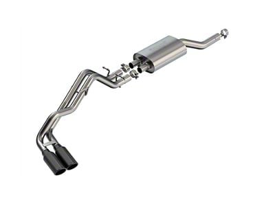 Borla S-Type Dual Exhaust System with Black Chrome Tips; Same Side Exit (24-25 Ranger, Excluding Raptor)