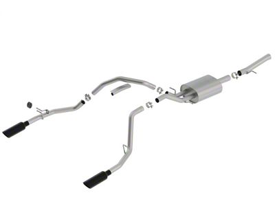 Borla ATAK Dual Exhaust System with Black Chrome Tips; Rear Exit (14-18 5.3L Sierra 1500)