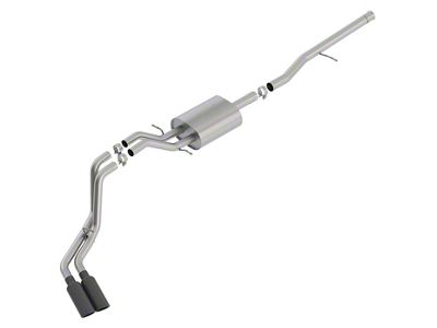 Borla ATAK Dual Exhaust System with Black Chrome Tips; Same Side Exit (14-18 5.3L Sierra 1500)