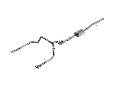 Borla ATAK Dual Exhaust System with Chrome Tips; Rear Exit (24-25 6.2L Sierra 1500 w/ Factory Dual Exhaust, Excluding AT4X)