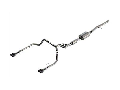 Borla S-Type Dual Exhaust System with Carbon Fiber Tips; Rear Exit (24-25 6.2L Sierra 1500 w/ Factory Dual Exhaust, Excluding AT4X)