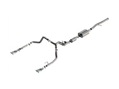 Borla S-Type Dual Exhaust System with Chrome Tips; Rear Exit (24-25 6.2L Sierra 1500 w/ Factory Dual Exhaust, Excluding AT4X)