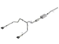 Borla S-Type Dual Exhaust System with Quad Black Chrome; Rear Exit (19-23 6.2L Sierra 1500 w/ Factory Dual Exhaust, Excluding AT4X)
