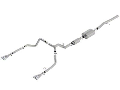 Borla S-Type Dual Exhaust System with Quad Chrome Tips; Rear Exit (19-23 6.2L Sierra 1500 w/ Factory Dual Exhaust, Excluding AT4X)