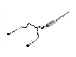 Borla Touring Dual Exhaust System with Black Chrome Tips; Rear Exit (24-25 6.2L Sierra 1500 w/ Factory Dual Exhaust, Excluding AT4X)