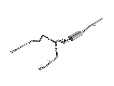 Borla Touring Dual Exhaust System with Chrome Tips; Rear Exit (24-25 6.2L Sierra 1500 w/ Factory Dual Exhaust, Excluding AT4X)