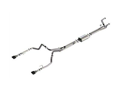 Borla S-Type Dual Exhaust System with Black Chrome Tips; Rear Exit (24-25 6.2L Silverado 1500 w/ Factory Dual Exhaust, Excluding ZR2)