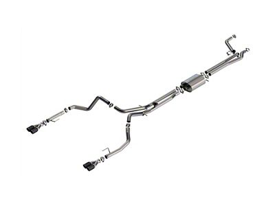 Borla S-Type Dual Exhaust System with Carbon Fiber Tips; Rear Exit (24-25 6.2L Silverado 1500 w/ Factory Dual Exhaust, Excluding ZR2)