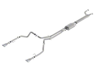 Borla S-Type True Dual Exhaust System with Quad Chrome Tips; Rear Exit (19-23 6.2L Silverado 1500 w/ Factory Dual Exhaust, Excluding ZR2)