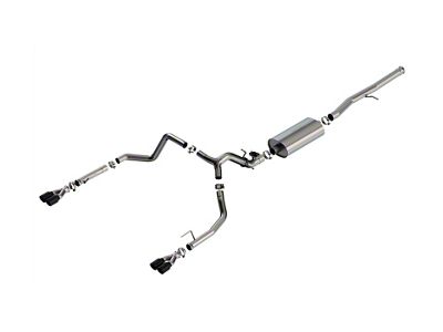 Borla Touring Dual Exhaust System with Black Chrome Tips; Rear Exit (24-25 6.2L Silverado 1500 w/ Factory Dual Exhaust, Excluding ZR2)