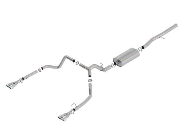 Borla Touring Dual Exhaust System with Quad Chrome Tips; Rear Exit (19-23 6.2L Silverado 1500 w/ Factory Dual Exhaust, Excluding ZR2)