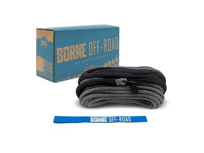 Borne Off-Road 3/8-Inch x 85-Foot Synthetic Rope; Grey