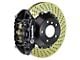 Brembo GT Series 4-Piston Rear Big Brake Kit with 15-Inch 2-Piece Cross Drilled Rotors; Black Calipers (15-17 F-150, Excluding Raptor)