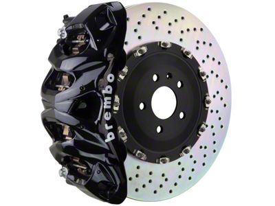 Brembo GT Series 8-Piston Front Big Brake Kit with 16.20-Inch 2-Piece Cross Drilled Rotors; Black Calipers (09-14 2WD F-150)