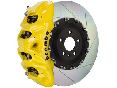 Brembo GT Series 8-Piston Front Big Brake Kit with 16.20-Inch 2-Piece Type 1 Slotted Rotors; Yellow Calipers (10-14 F-150 Raptor)