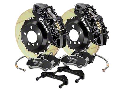 Brembo GT Series 6-Piston Front Big Brake Kit with 15-Inch Type 1 Slotted Rotors; Black Calipers (17-20 F-150 Raptor)