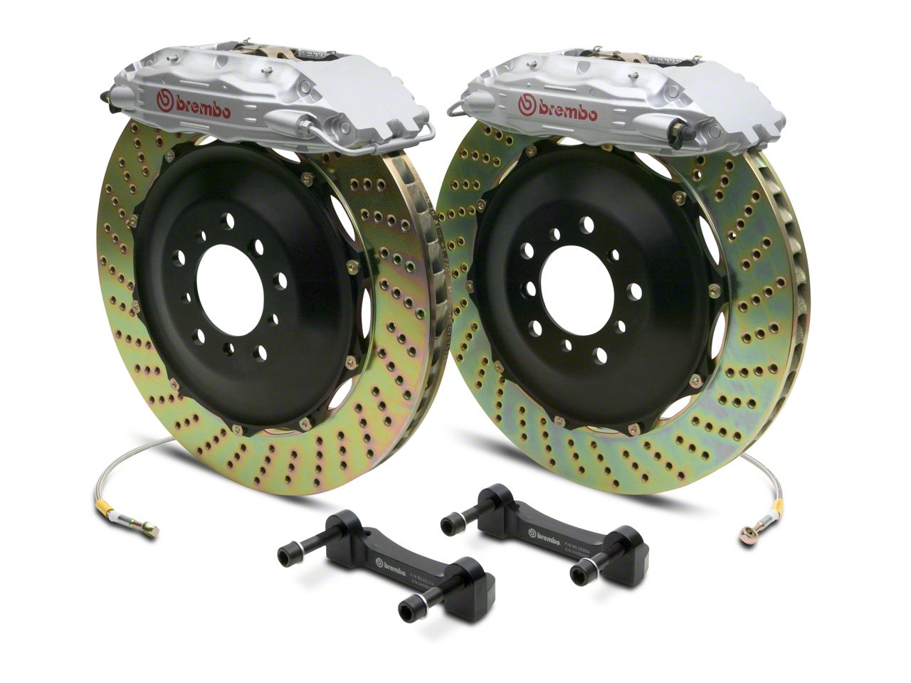 Brembo Silverado GT Series 4-Piston Rear Brake Kit - 2-Piece Cross ...