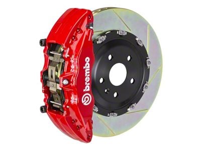 Brembo GT Series 6-Piston Front Big Brake Kit with 2-Piece Slotted Rotors; Red Calipers (00-06 Silverado 1500)