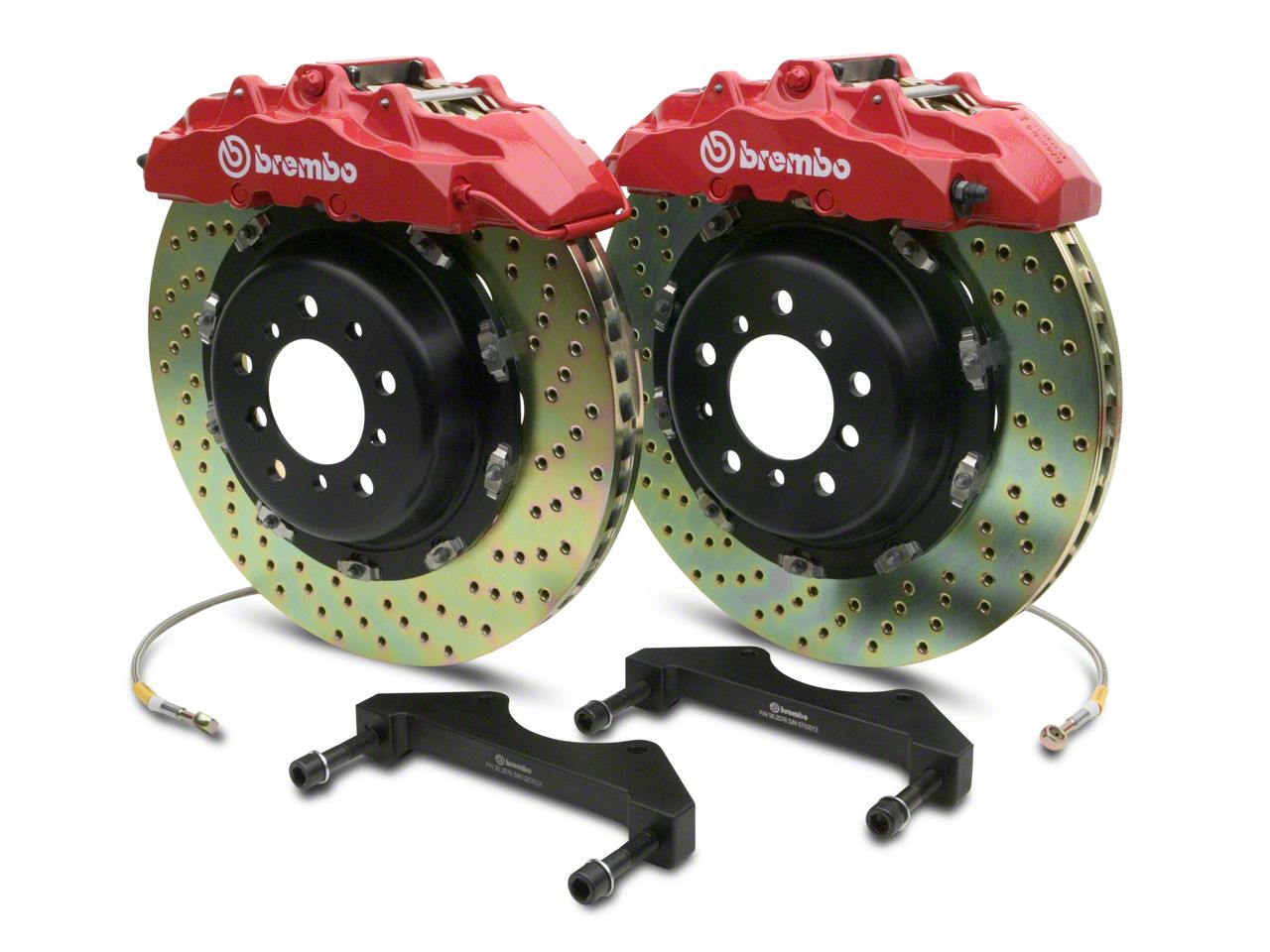 Brembo Silverado GT Series 8-Piston Front Brake Kit - 2-Piece Cross ...