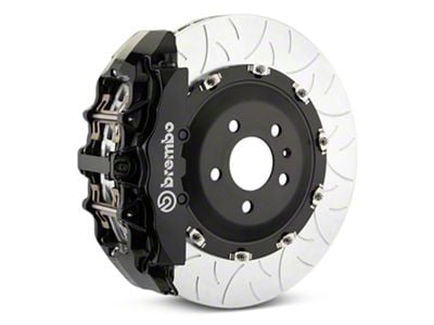 Brembo GT Series 8-Piston Front Big Brake Kit with Type 3 Slotted Rotors; Black Calipers (00-06 Silverado 1500)