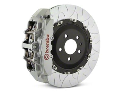 Brembo GT Series 8-Piston Front Big Brake Kit with Type 3 Slotted Rotors; Silver Calipers (00-06 Silverado 1500)