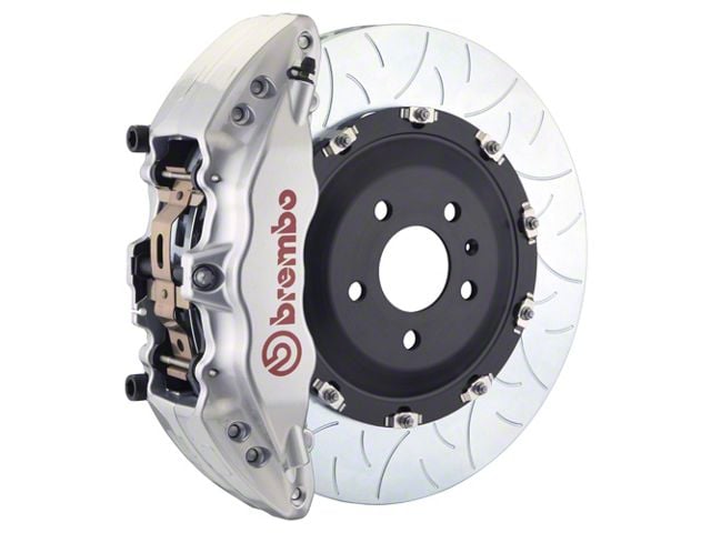 Brembo GT Series 6-Piston Front Big Brake Kit with 15-Inch 2-Piece Type 3 Slotted Rotors; Silver Calipers (04-08 RAM 1500)