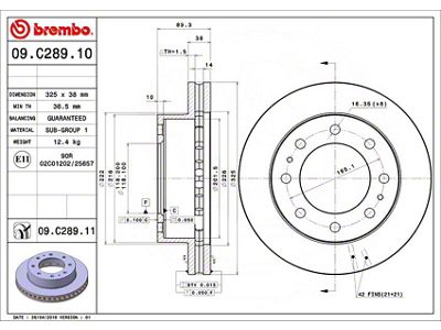 Brembo Vented 8-Lug Rotor; Front (07-10 Sierra 2500 HD)