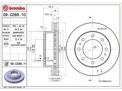 Brembo Vented 8-Lug Rotor; Front (07-10 Sierra 3500 HD)