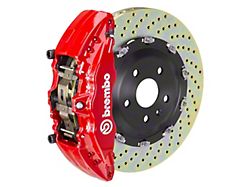 Brembo GT Series 6-Piston Front Big Brake Kit with 15-Inch 2-Piece Cross Drilled Rotors; Red Calipers (19-25 Silverado 1500)