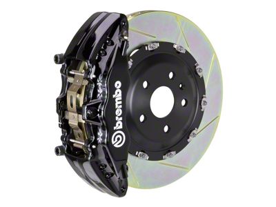 Brembo GT Series 6-Piston Front Big Brake Kit with 15-Inch 2-Piece Type 1 Slotted Rotors; Black Calipers (07-09 Silverado 2500 HD)