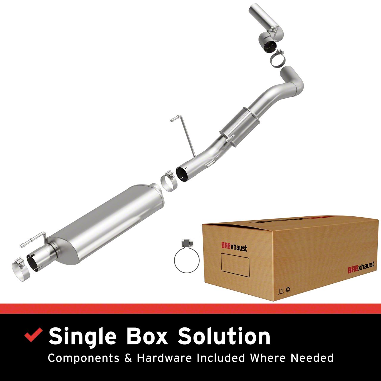 BRExhaust RAM 2500 Direct-Fit Single Exhaust System; Side Exit 106-0803 ...