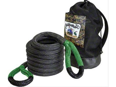 Bubba Rope 1-1/2-Inch x 30-Foot Jumbo Power Stretch Recovery Rope with Green Eyelets