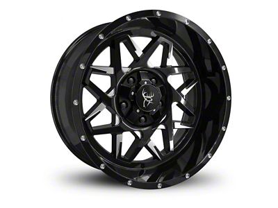 Buck Commander Caliber Gloss Black Milled Face 8-Lug Wheel; 20x10; -25mm Offset (01-06 Sierra 2500 HD)