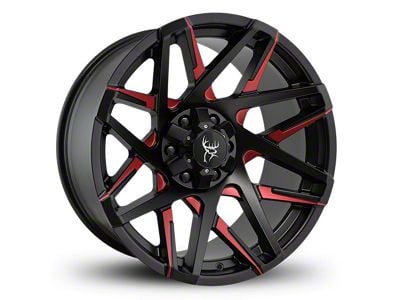 Buck Commander Canyon Satin Black Milled Face with Red Clear Wheel; 20x10; -25mm Offset (04-08 F-150)