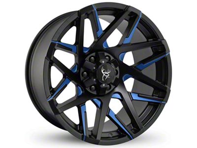 Buck Commander Canyon Satin Black Milled Face with Blue Clear Wheel; 20x10; -25mm Offset (04-08 F-150)