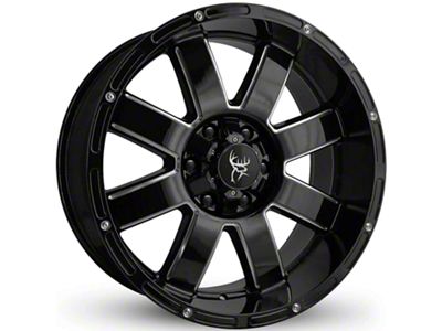 Buck Commander 8 Point Gloss Black Milled Edges Wheel; 20x9; -12mm Offset (07-13 Sierra 1500)