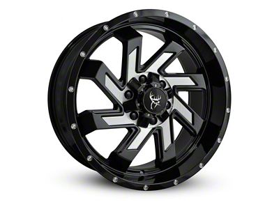 Buck Commander SAW Gloss Black Milled Face 8-Lug Wheel; 22x10; -10mm Offset (11-14 Sierra 3500 HD SRW)