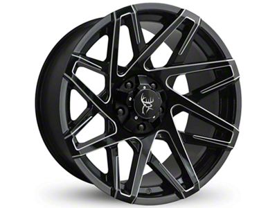 Buck Commander Canyon Gloss Black Milled Edges Wheel; 20x10; -25mm Offset (07-13 Silverado 1500)