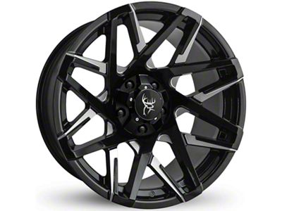 Buck Commander Canyon Gloss Black Milled Face Wheel; 20x10; -25mm Offset (07-13 Silverado 1500)