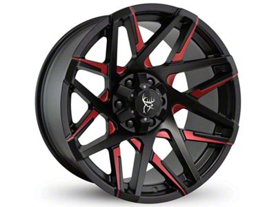 Buck Commander Canyon Satin Black Milled Face with Red Clear Wheel; 20x9; 0mm Offset (07-13 Silverado 1500)