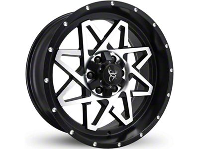 Buck Commander Gridlock Satin Black Machined Face Wheel; 20x10; -25mm Offset (07-13 Silverado 1500)