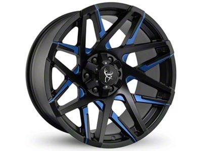 Buck Commander Canyon Satin Black Milled Face with Blue Clear Wheel; 20x9; 0mm Offset (07-14 Tahoe)