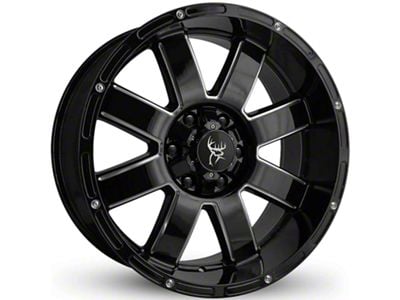 Buck Commander 8 Point Gloss Black Milled Edges Wheel; 20x9; -12mm Offset (09-14 F-150)