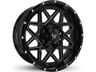 Buck Commander Gridlock Gloss Black with Milling Wheel; 20x10; -40mm Offset (14-18 Sierra 1500)