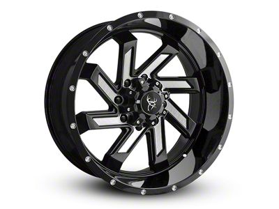 Buck Commander SAW Gloss Black Milled Face Wheel; 20x10; -25mm Offset (14-18 Silverado 1500)