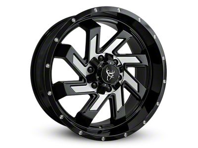 Buck Commander SAW Gloss Black Milled Face Wheel; 22x12; -44mm Offset (15-20 F-150)