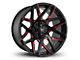 Buck Commander Canyon Satin Black Milled Face with Red Clear Wheel; 20x10; -25mm Offset (21-24 F-150)