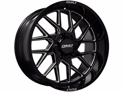 Built Off Road BTO-3 Gloss Black Milled 6-Lug Wheel; 22x12; -44mm Offset (07-13 Sierra 1500)