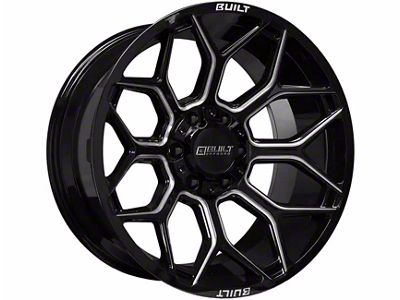 Built Off Road BTO-4 Gloss Black Milled 6-Lug Wheel; 20x9; 0mm Offset (07-13 Sierra 1500)